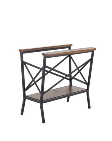 Elm and iron forge magazine rack 46 x 25 x 42