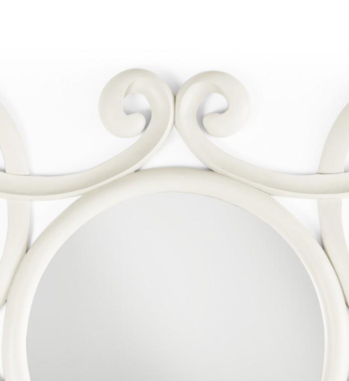 JASMINE - White mahogany wood vintage mirror 100 x 4 x 100