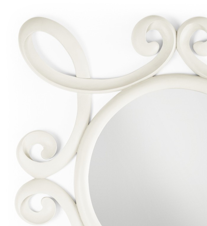 JASMINE - White mahogany wood vintage mirror 100 x 4 x 100