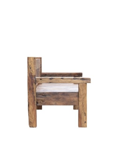 Panchina stile carrozza in teak riciclato 208 x 80 x 95