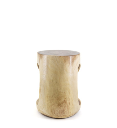 Suar wood trunk stool with hollow 30 x 30 x 45