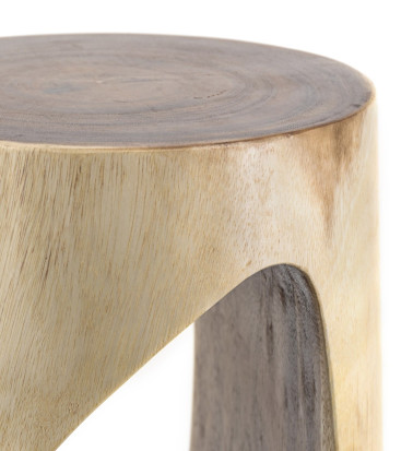 Suar wood trunk stool with hollow 30 x 30 x 45