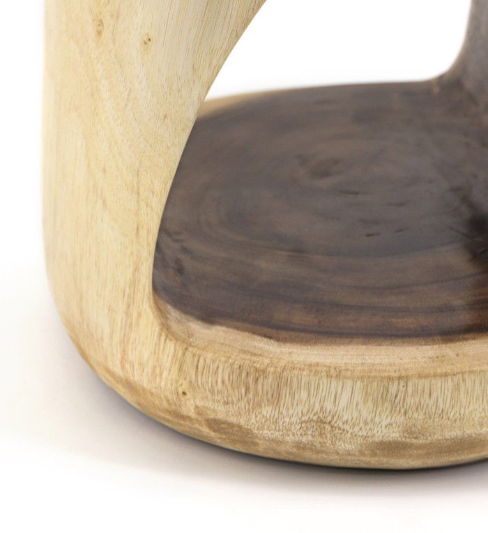 Suar wood trunk stool with hollow 30 x 30 x 45