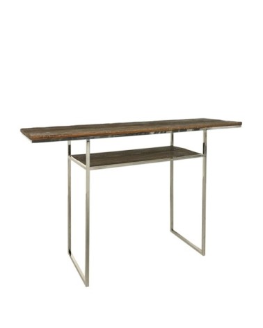 Spruce and stainless steel console table 120 x 35 x 82