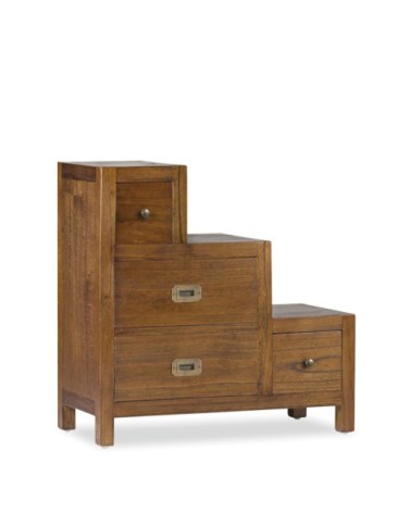 STAR - Mindi wood nightstand with left ladder 70 x 35 x 70