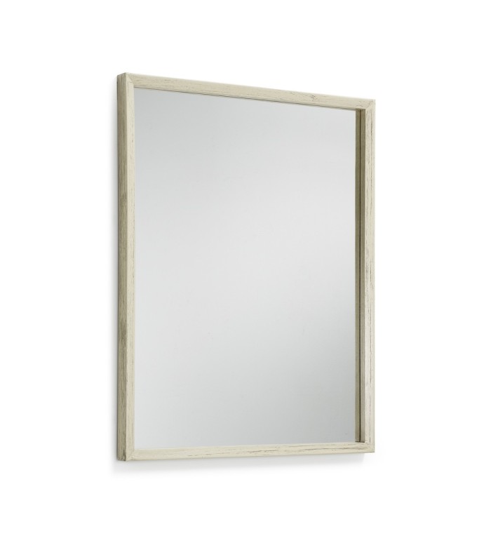 MURIA - Espejo de madera blanca 80 x 100