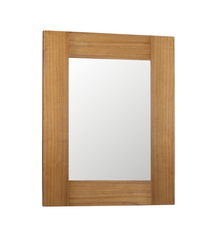 MADHU - Espejo de madera marrón 80 x 100