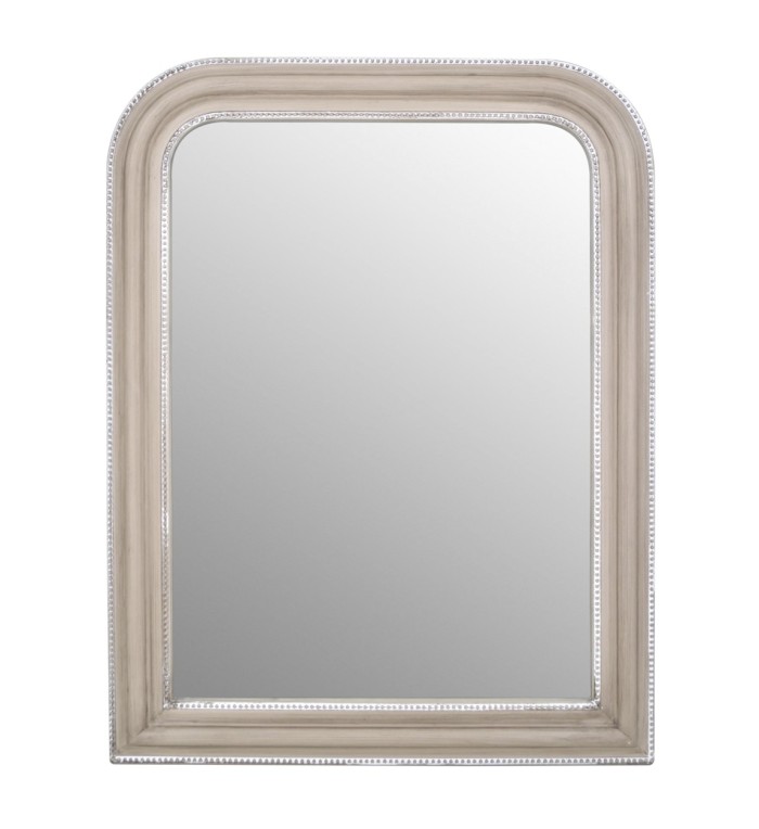 DAKOTA - Espejo de madera beige blanqueada 77 x 5 x 100