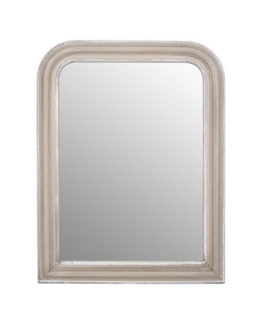 DAKOTA - Bleached beige wood mirror 77 x 5 x 100