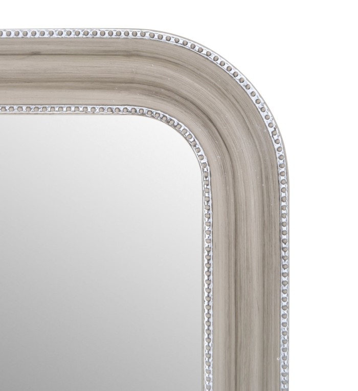 DAKOTA - Bleached beige wood mirror 77 x 5 x 100