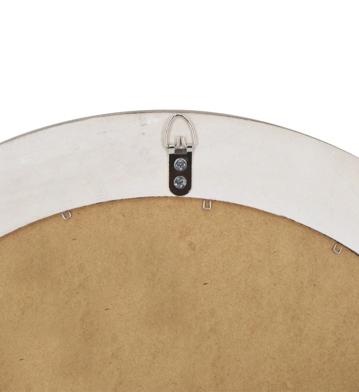 DAKOTA - Round bleached beige wood mirror 58 x 5 x 58