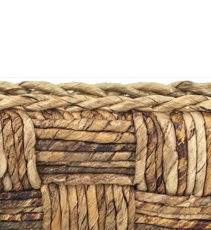 RATTAN - ESPELHO DE RATTAN E CORDA COM PADRÃO DE XADREZ 80 x 150