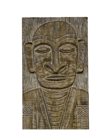 PANNELLO IN TEAK CON DISEGNO FIGURA PRIMITIVA 50 x 165