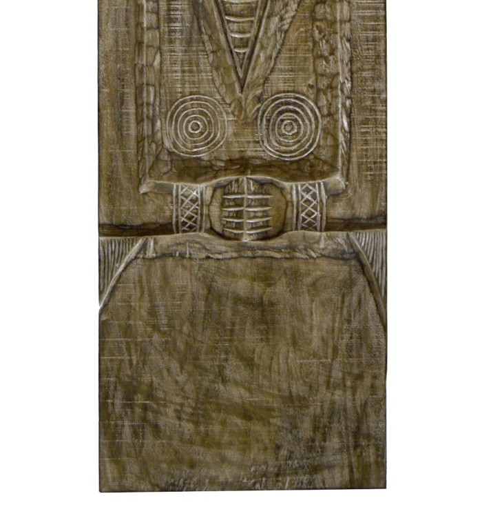 Primitive figures design teak panel 50 x 165