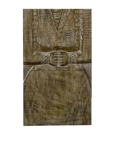 Primitive figures design teak panel 50 x 165