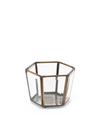 BISEL - Hexagonal candle holder 11 x 9 x 8