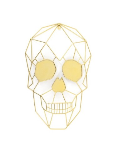 Decoración de metal dorado con diseño de skull 38 x 6 x 60