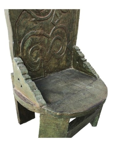 Fauteuil oriental en teck 50 x 40 x 180