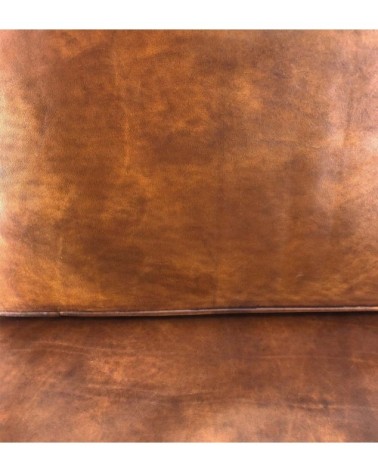 Teak and leather armchair 65 x 75 x 75