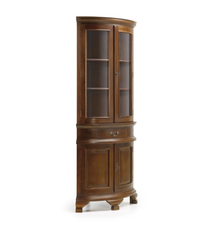 VINTAGE - Mahogany corner showcase 50 x 50 x 190