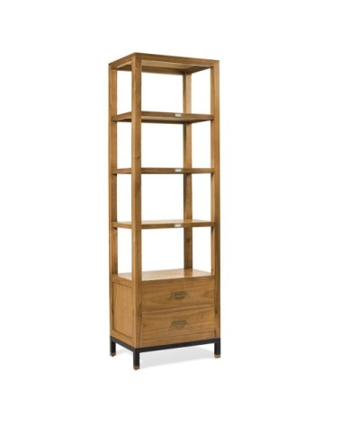 MADHU - Mindi and iron bookcase 60 x 40 x 190