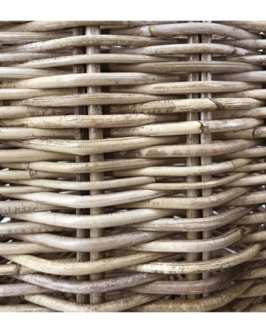 Set of 3 rattan and rope baskets 40 x 40 x 40 / 32 x 32 x 34 / 22 x 22 x 25