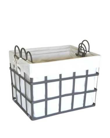 Set de 3 paniers à linge en métal 50 x 40 x 40 / 45 x 35 x 38 / 40 x 30 x 35