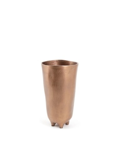 ANTIQUE - Rose gold vase with 4 legs 15 x 15 x 26