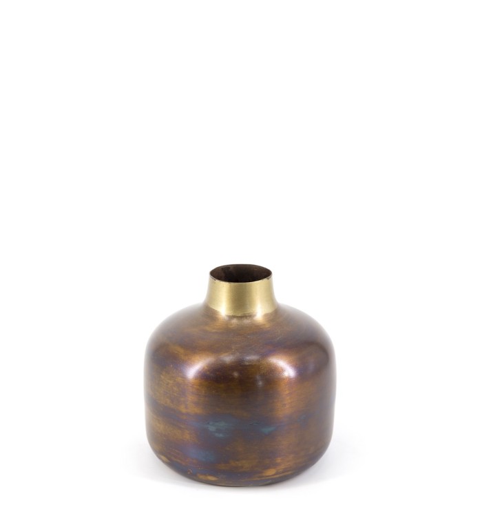 ANTIQUE - Vase bas cobalt 16 x 16 x 16