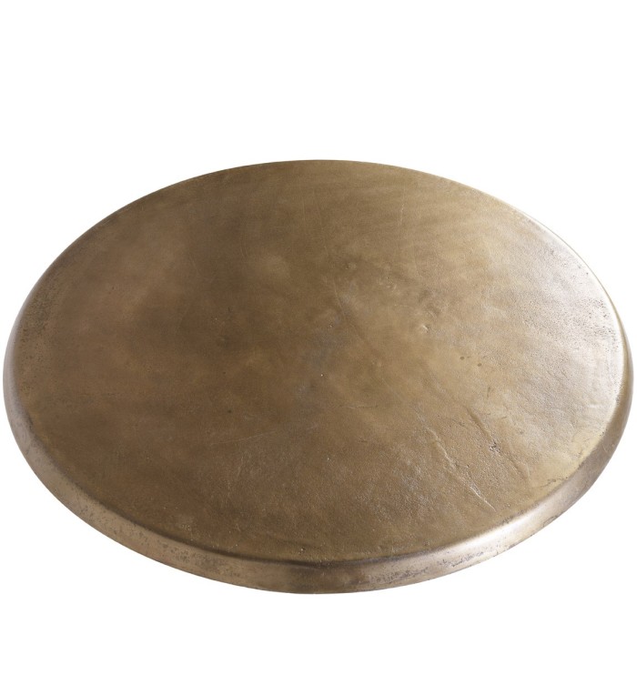 ANTIQUE - Table basse en aluminium bronze vieilli 80 x 80 x 37