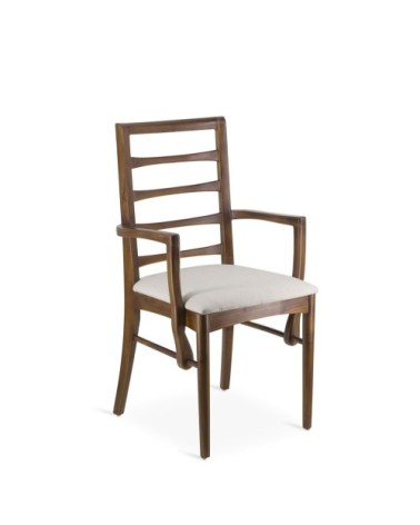 KATE - Teak and polyester armchair 53 x 47 x 95