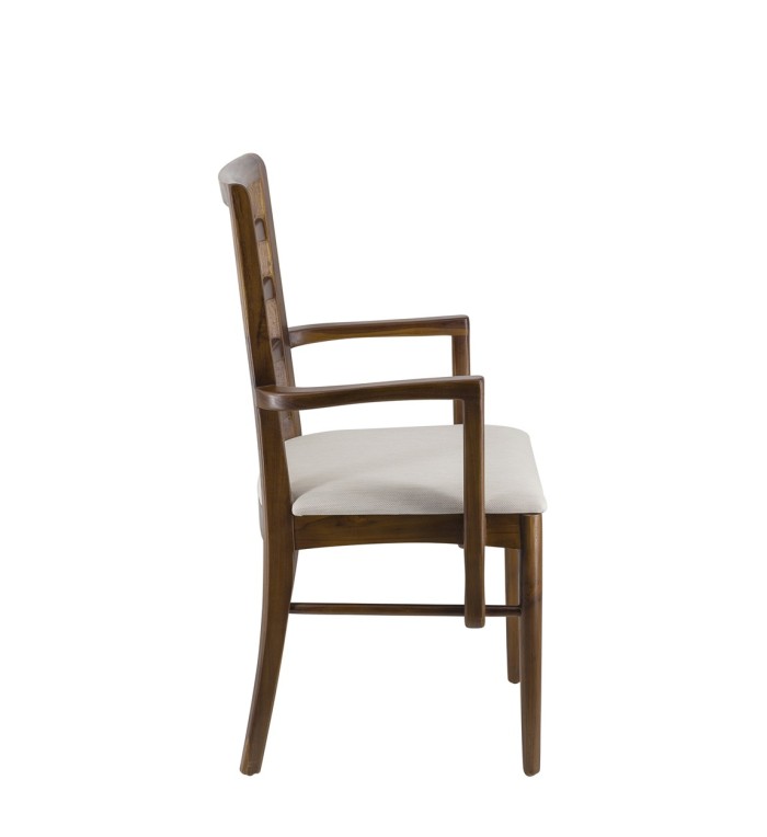 KATE - Teak and polyester armchair 53 x 47 x 95