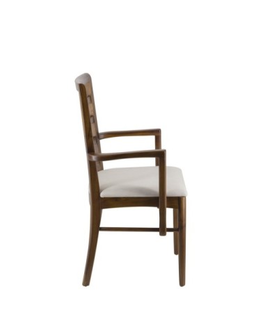 KATE - Teak and polyester armchair 53 x 47 x 95