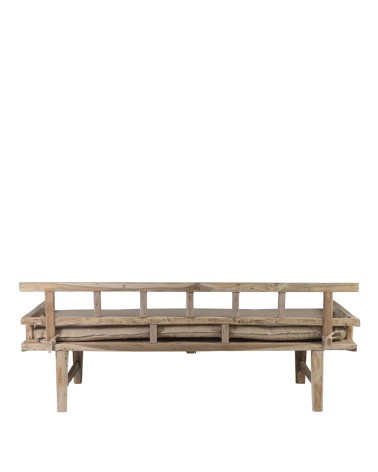 Recycled teak bed bench with cushion 200 x 80 x 75