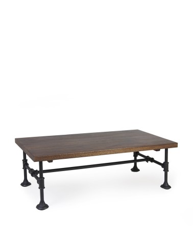 PIPA - Table basse en manguier et fer 120 x 60 x 40