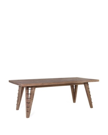 ORLANDO - Teak and iron dining table 220 x 100 x 78