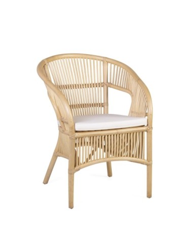 FABIANO - Sedia in rattan con cuscino 60 x 67 x 81