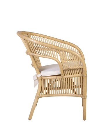 FABIANO - Sedia in rattan con cuscino 60 x 67 x 81