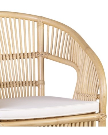 FABIANO - Sedia in rattan con cuscino 60 x 67 x 81