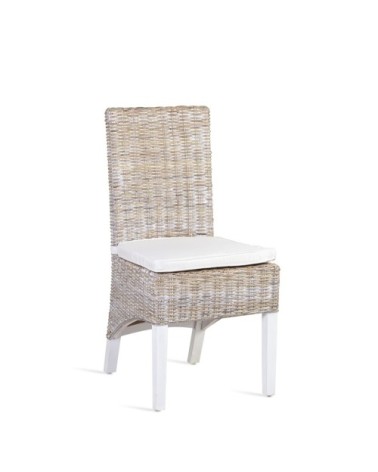 RATTAN - Chaise en mindi et rotin 47 x 57 x 97