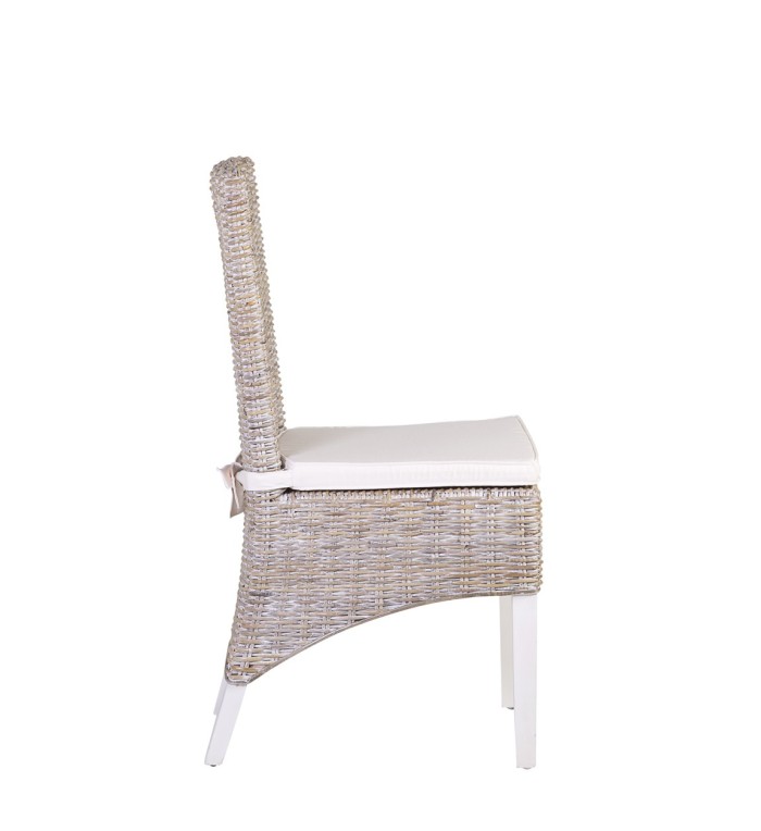 RATTAN - Cadeira em mindi e vime 47 x 57 x 97