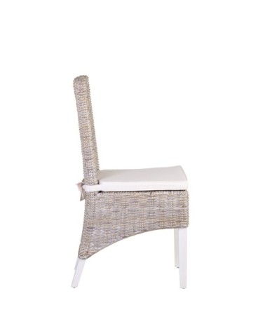 RATTAN - Chaise en mindi et rotin 47 x 57 x 97