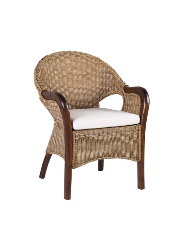 Mahogany and rattan armchair 60 x 60 x 83