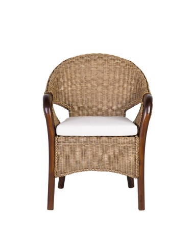 Mahogany and rattan armchair 60 x 60 x 83