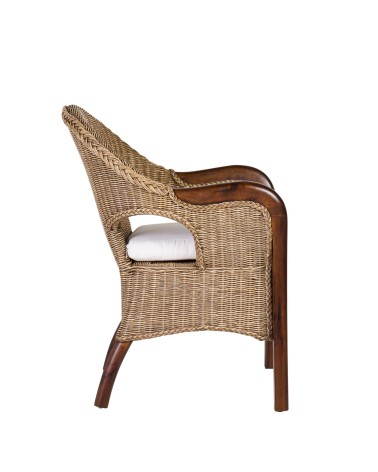 Mahogany and rattan armchair 60 x 60 x 83