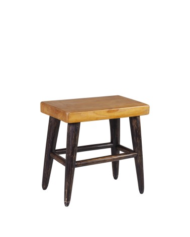 Rectangular teak stool 45 x 27 x 45