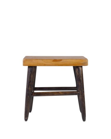 Rectangular teak stool 45 x 27 x 45