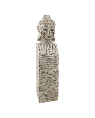 ETHNIC - PEDESTAL DE MADEIRA BUDA 15 x 15 x 75