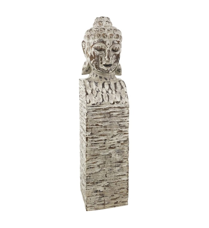 ETHNIC - PEDESTALLO IN LEGNO BUDDHA 15 x 15 x 75