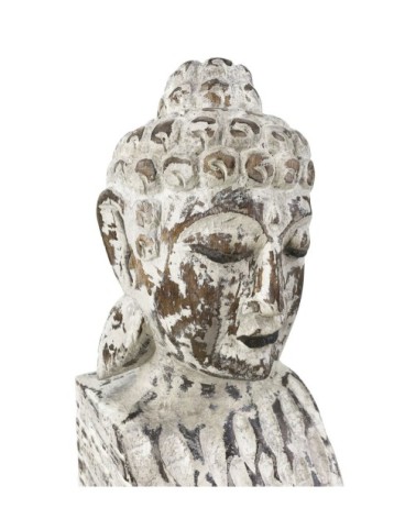 ETHNIC - HOLZPEDESTAL BUDDHA 15 x 15 x 75